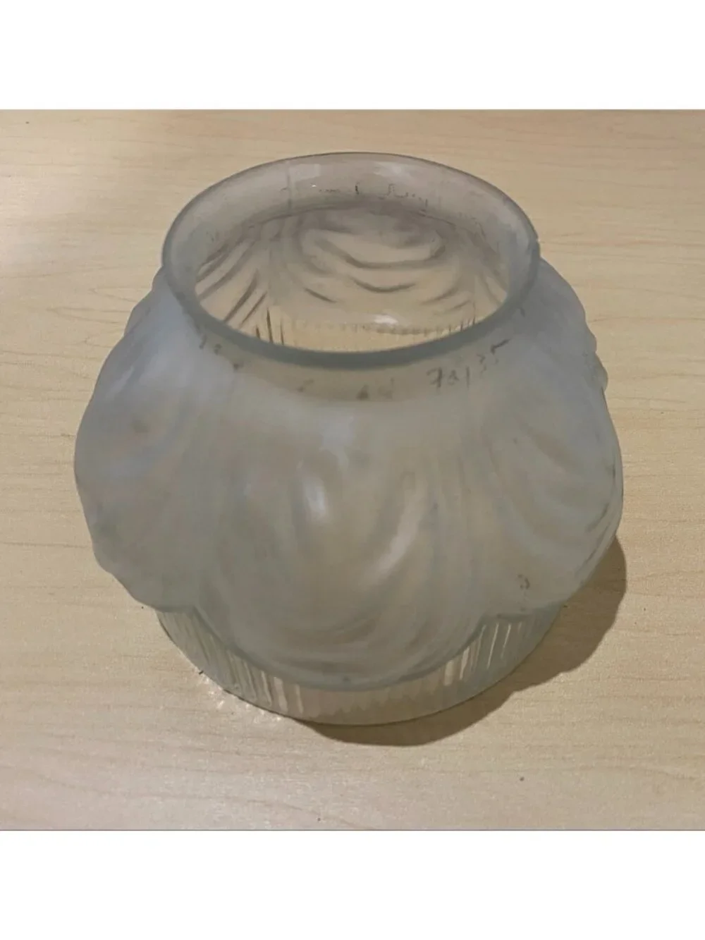 Antique Art Deco  Swirl Design Frosted Glass Lamp Shade